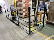 Custom Made Steel Machinery Guard Rail Protection at Saraco Farnworth
